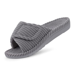 Litfun Women's Orthopedic Arch Support Corduroy Slippers - Grey, Size 37